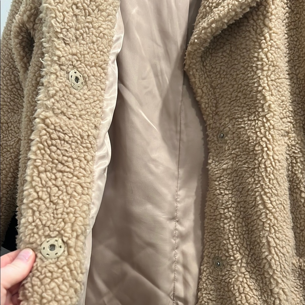 Tan Teddy Coat - Picture 2 of 3
